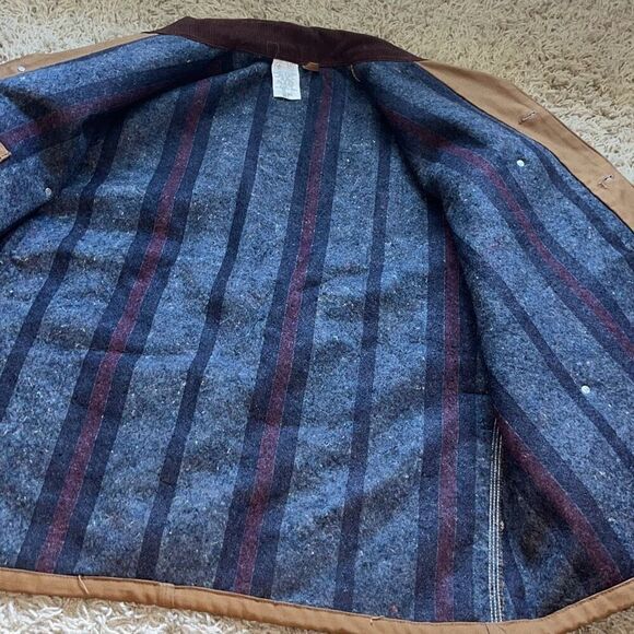 Vintage Carhartt Brown Duck Blanket Lined Workwear Chore Jacket Mens 50 USA Made - Picture 4 of 15